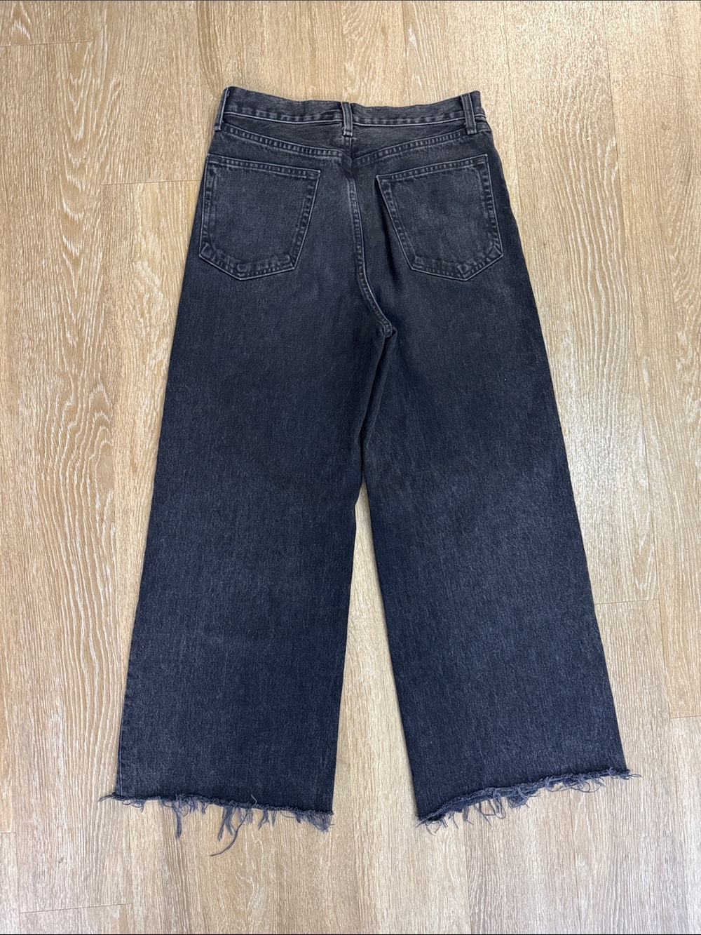 rag & bone Wide-Leg Jean High-Rise Denim Jeans Washed Black Size 27 - Picture 3 of 8